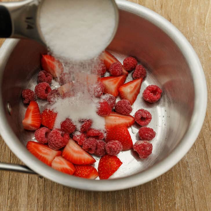 Berries combined with sugar