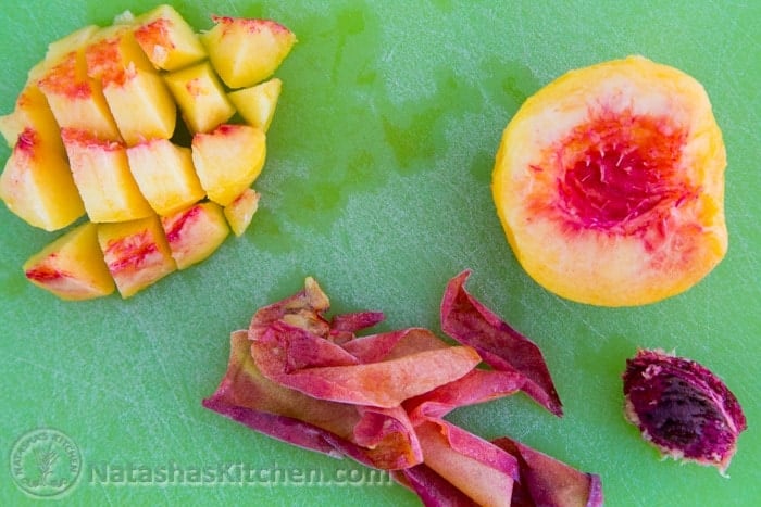 Ripe peaches peeled and chopped