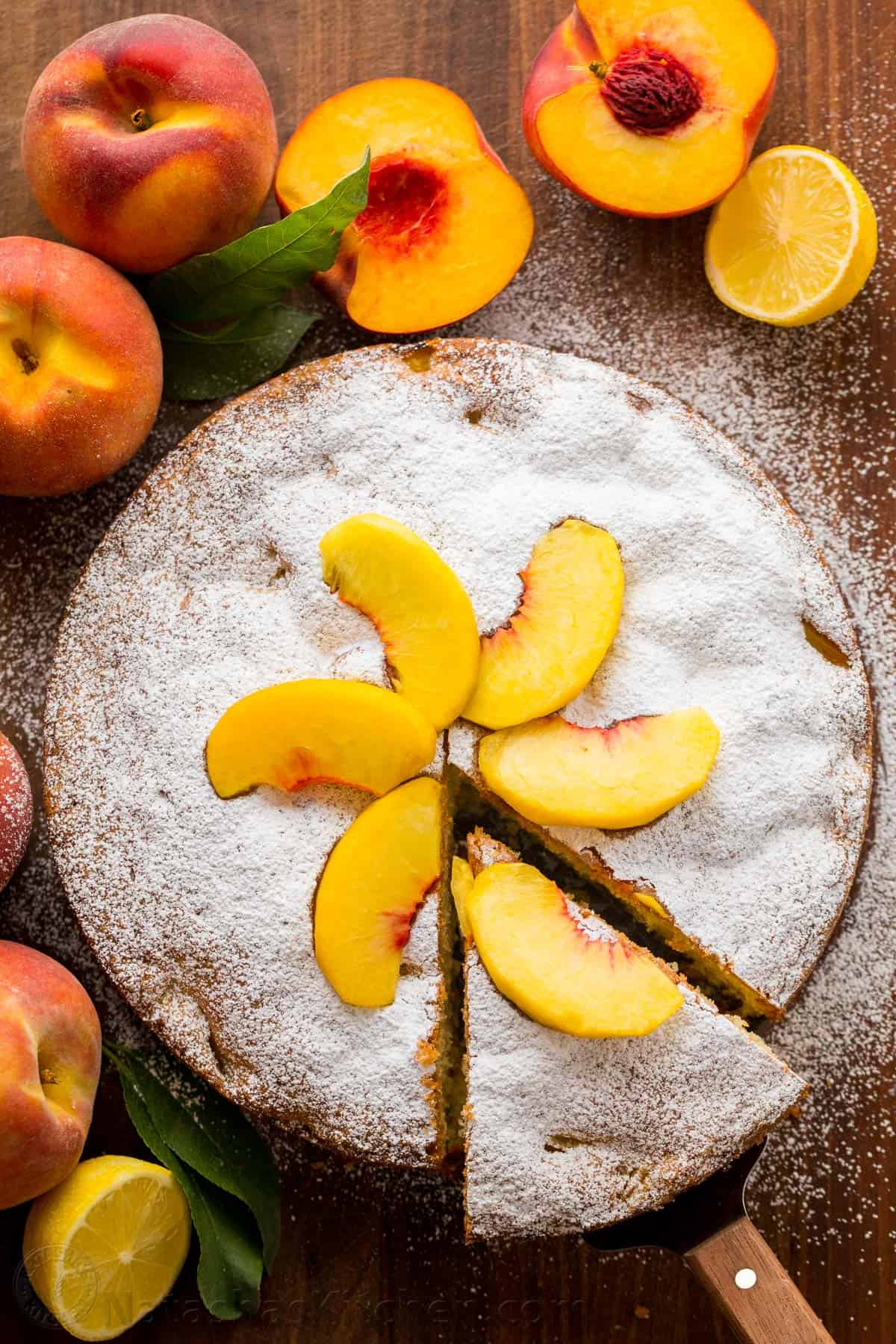 Peach Cake Recipe, Simple Peach Cake Recipe, Peach Cake